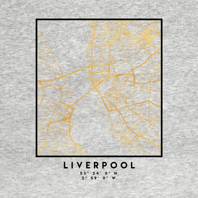 LIVERPOOL UNITED KINGDOM CITY STREET MAP ART by deificusArt